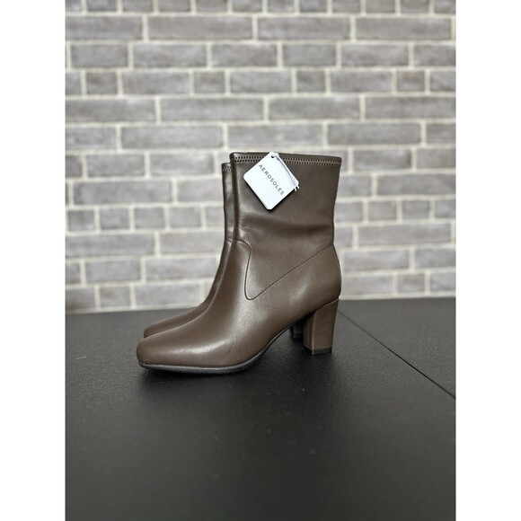 Aerosoles Women's Cinnamon Heeled Tailored Booties Brown Size 8W - Picture 4 of 9